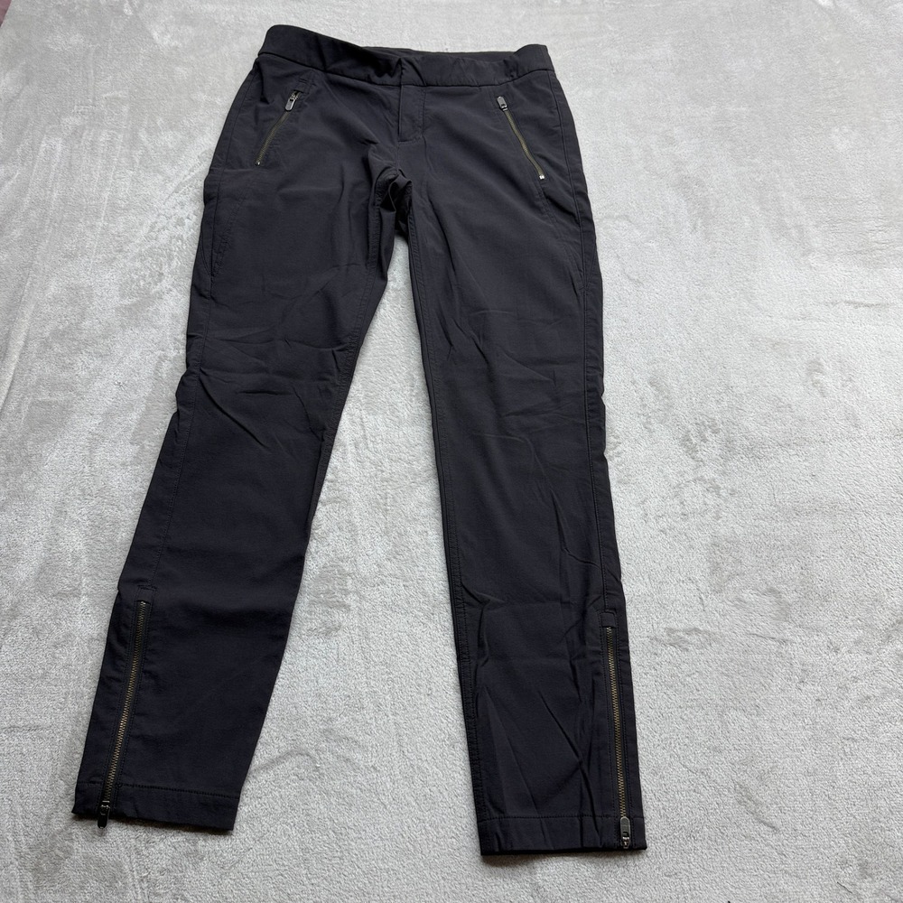 Athleta Performance Trouser Women 8 Charcoal Gray Ankle Zip Stretch Hiking Pants
